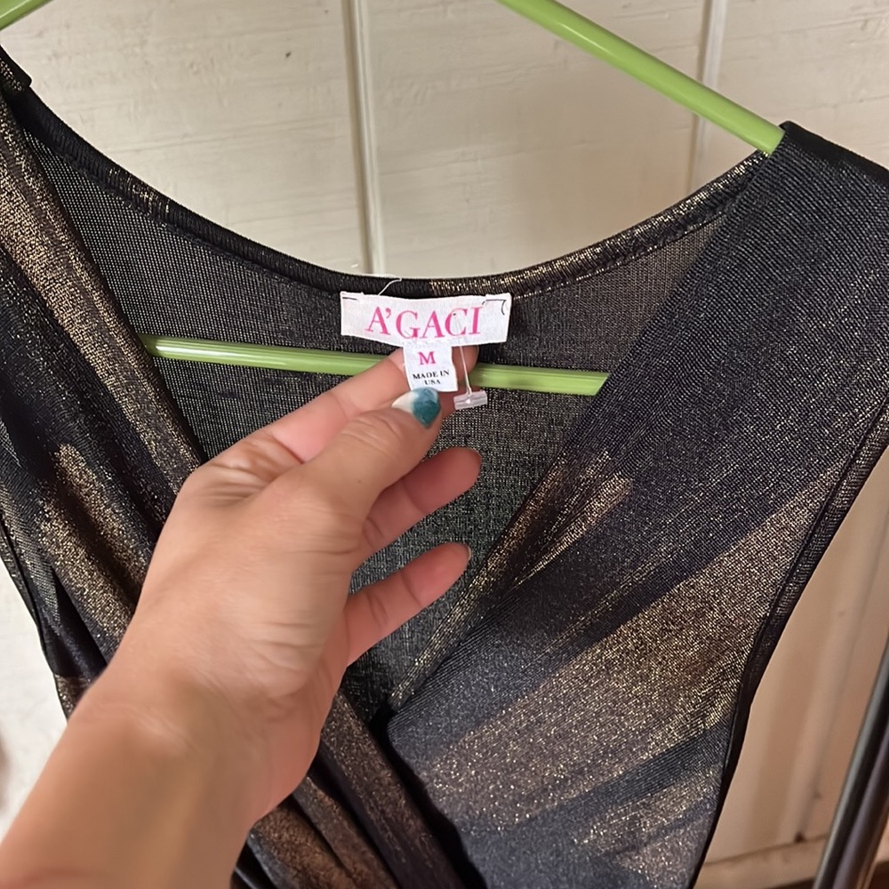 A’GACI Black & Gold Dress - Picture 2 of 5